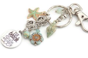 Beach Lover Keychain, The Beach is Calling and I Must Go, Handmade Keychain Gift