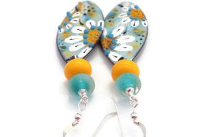 Yellow Daisy Boho Earrings, Handmade Spring and Summer Jewelry