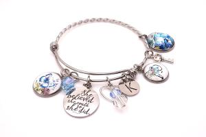 Believe Achieve Charm Bracelet, Stainless Steel Motivational/Inspirational Handmade Jewelry Gift 