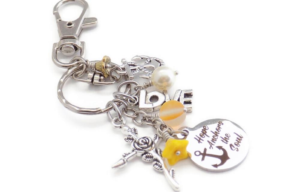  Hope Anchors the Soul Keychain, Christian Handmade Accessory Gift for Her 