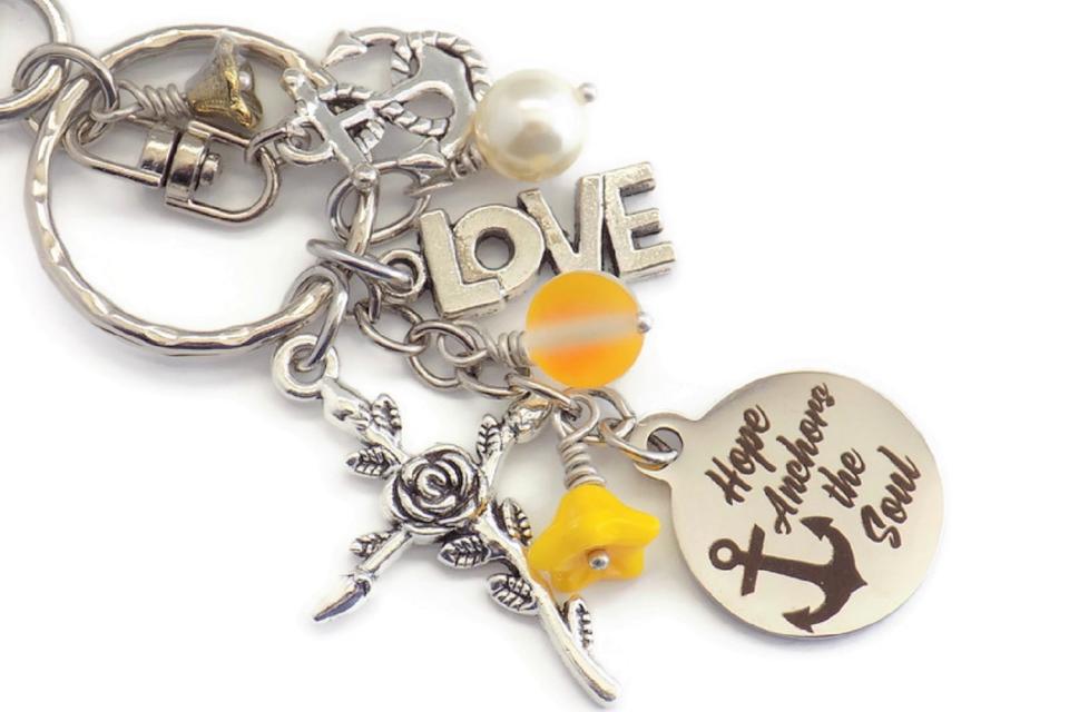  Hope Anchors the Soul Keychain, Christian Handmade Accessory Gift for Her 