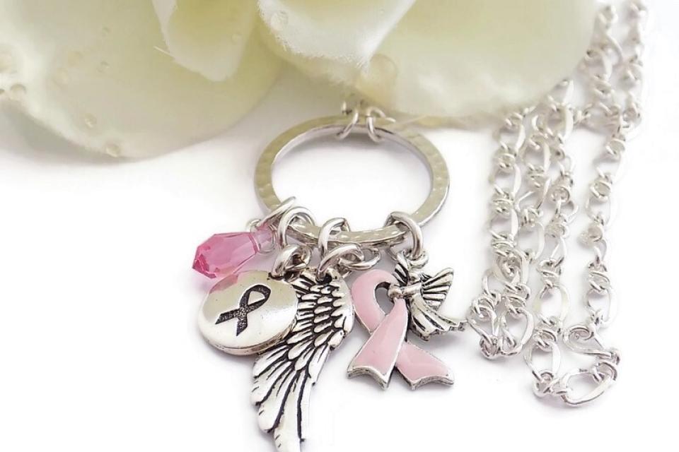 Swarovski breast sale cancer necklace