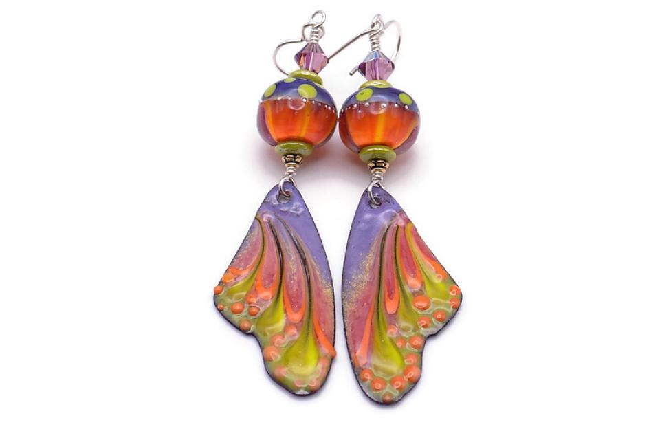 Flight of Fancy Statement Butterfly Earrings II by LadyGreyBeads – Lady  Grey Beads