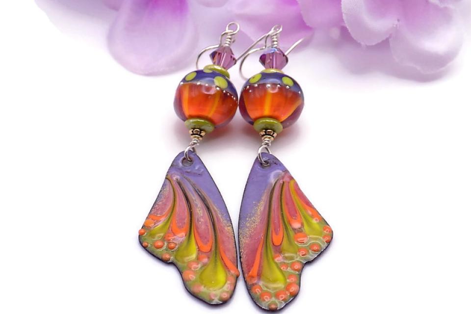RMREWY Sterling Silver Butterfly Wing Earrings Half India | Ubuy