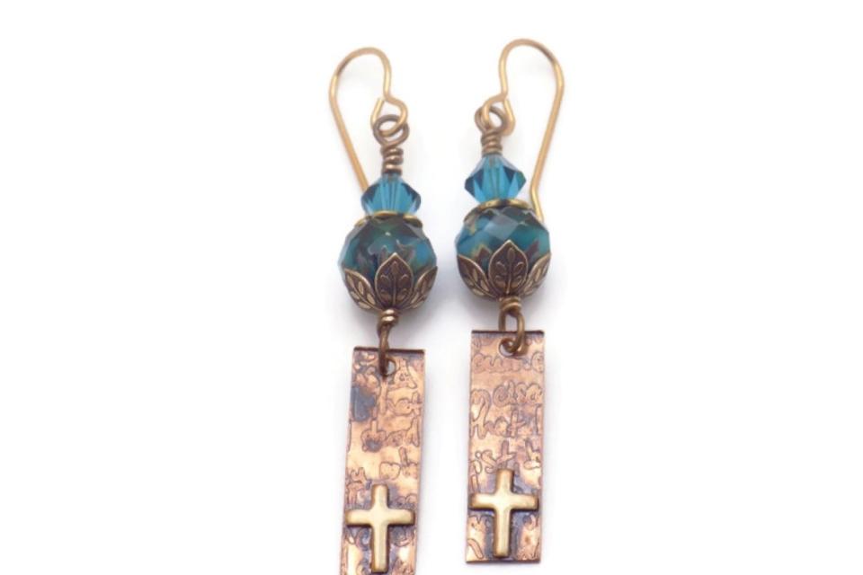 Cross Earrings Faith Religious Lightweight Handmade Jewelry Gift 